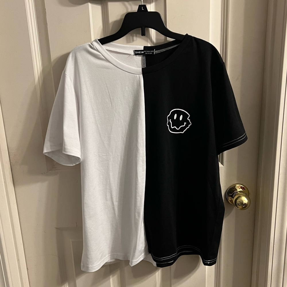 black and white graphic tshirt